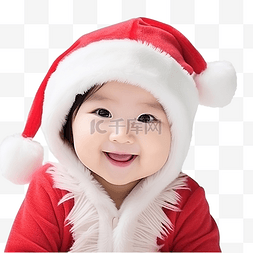 快乐明亮的圣诞节可爱的宝宝享受
