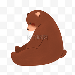 卡通动物抽象图片_坐着的狗熊动物