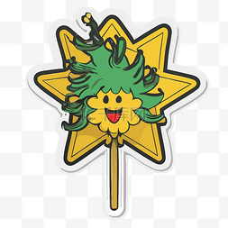 有礼帽图片_黄色的星星，上面有绿色和黄色的