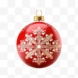 吊坠透明图片_红色圣诞装饰球节日吊坠雪花装饰