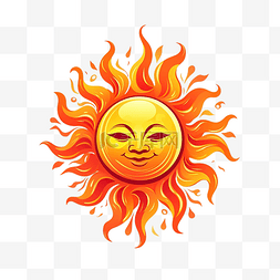 春天按钮图片_太阳和火