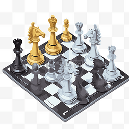 国际象棋剪贴画 3D 棋盘与游戏卡
