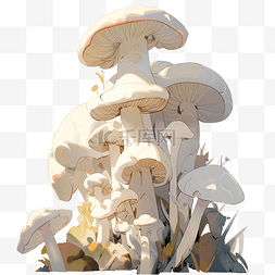 白蜡烛图片_白蘑菇画水彩