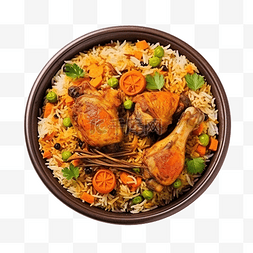 鸡肉 biryani hybadi 烤米饭和蔬菜 ai 