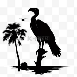 坦桑尼亚图片_基于我的摄影地点的黑秃鹫鸟的剪