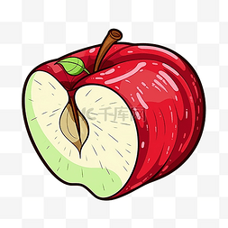涂鸦卡通切片苹果