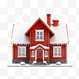 立冬天图片_有雪立面的红房子