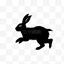 兔子剪影图片_奔跑的兔子剪影