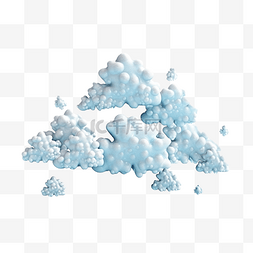 月亮冷图片_3d 渲染云与孤立的雪花