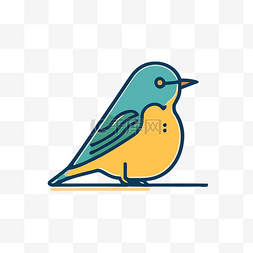 鸟是蓝色和黄色的标志插图 向量