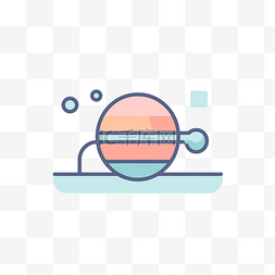 彩色球体图片_平面式行星坐在轨道球体图标矢量