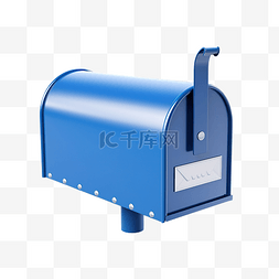 3d 渲染蓝色邮箱与隔离邮件