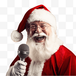 圣诞快乐图像图片_圣诞老人正在唱圣诞歌曲的合成图