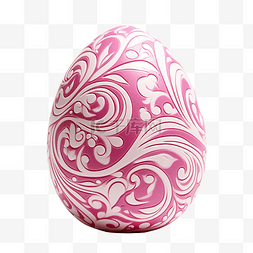 复活节彩蛋平面图片_复活节彩蛋PNG上的粉色和曲线线画