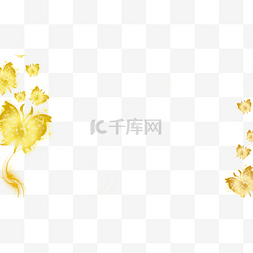 蝴蝶抽象光效光斑组合边框横图黄