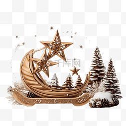 圣诞组合物与木星和雪橇