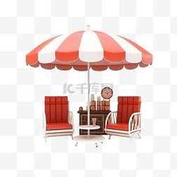 咖啡桌图片_3d 商店咖啡馆与咖啡桌伞沙发椅隔