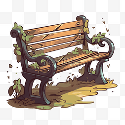 长凳剪贴画 公园的长椅上有草图