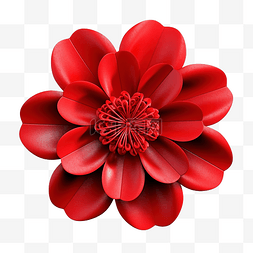 红色的花 3d 渲染
