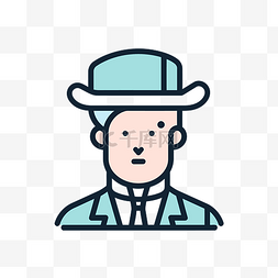 打领带的男人图片_一个戴着帽子打领带的男人的图标