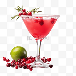 水果饮料图片_圣诞派对用石榴玛格丽塔配蜜饯蔓