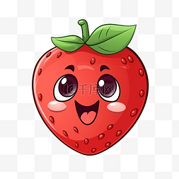 草莓水果吉祥物卡通插画庆祝圣诞
