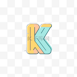 冷色调中的字母 k 向量