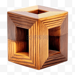 抽象小路图片_孤立的木制几何立方体