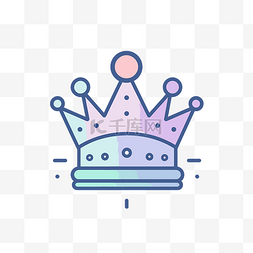 国王皇冠矢量图图片_可爱的皇冠图标线平面插图 向量
