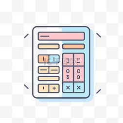 计算器icon图片_计算器图标设计矢量线插图
