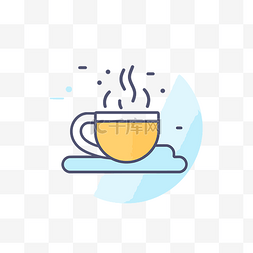 早教高清图片_咖啡和热茶线性插图 向量