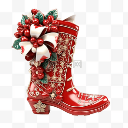 新年线性装饰图片_圣诞靴新年传统装饰
