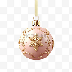 圣诞装饰品与柔和的粉红色金色装