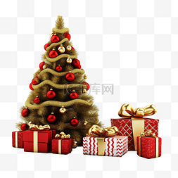 礼品装饰带图片_圣诞边框与圣诞树