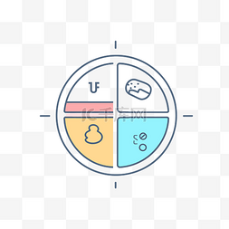 六图片_营养师网站图标与六种食物 向量