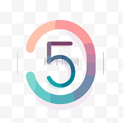 粽子包装平面图片_带有数字 5 的彩色徽标 向量