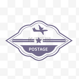紫色邮戳印章飞机