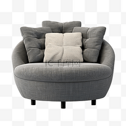 软垫沙发图片_3d 家具现代织物圆形单人沙发隔离