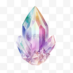 水晶光环图片_水晶天使光环石英的水彩插图