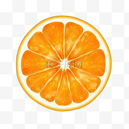 半橙色水果切片透明背景水果对象