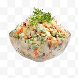 家庭蔬菜图片_俄罗斯传统沙拉奥利维尔配眼镜蔬
