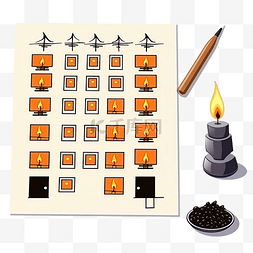 火拼图片_儿童教育游戏逻辑表火和蜡烛万圣