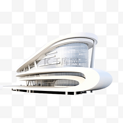 中式大屋顶图片_现代和未来派建筑 3D 渲染的图像