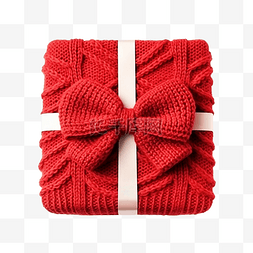 针织毛衣上有蝴蝶结的礼盒