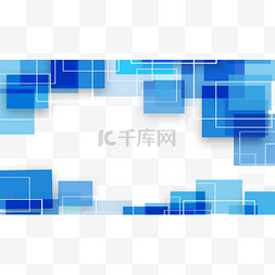 科技图片_蓝色光效商务方块边框
