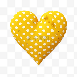 心形折纸图片_带圆点的黄色心形