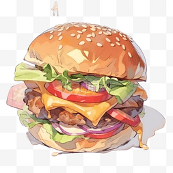 芝士图片_美味的肉汉堡