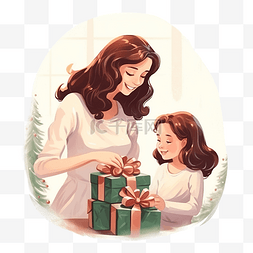 给孩子们的礼物图片_圣诞快乐，节日快乐，妈妈在圣诞