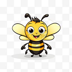 卡通轮廓可爱的蜜蜂