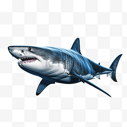 海洋中游泳的白鲨捕食者的图像